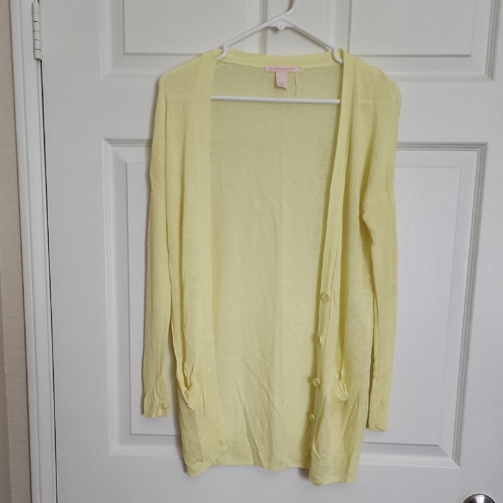 Victoria's Secret Yellow Open-Front Cardigan Sweater